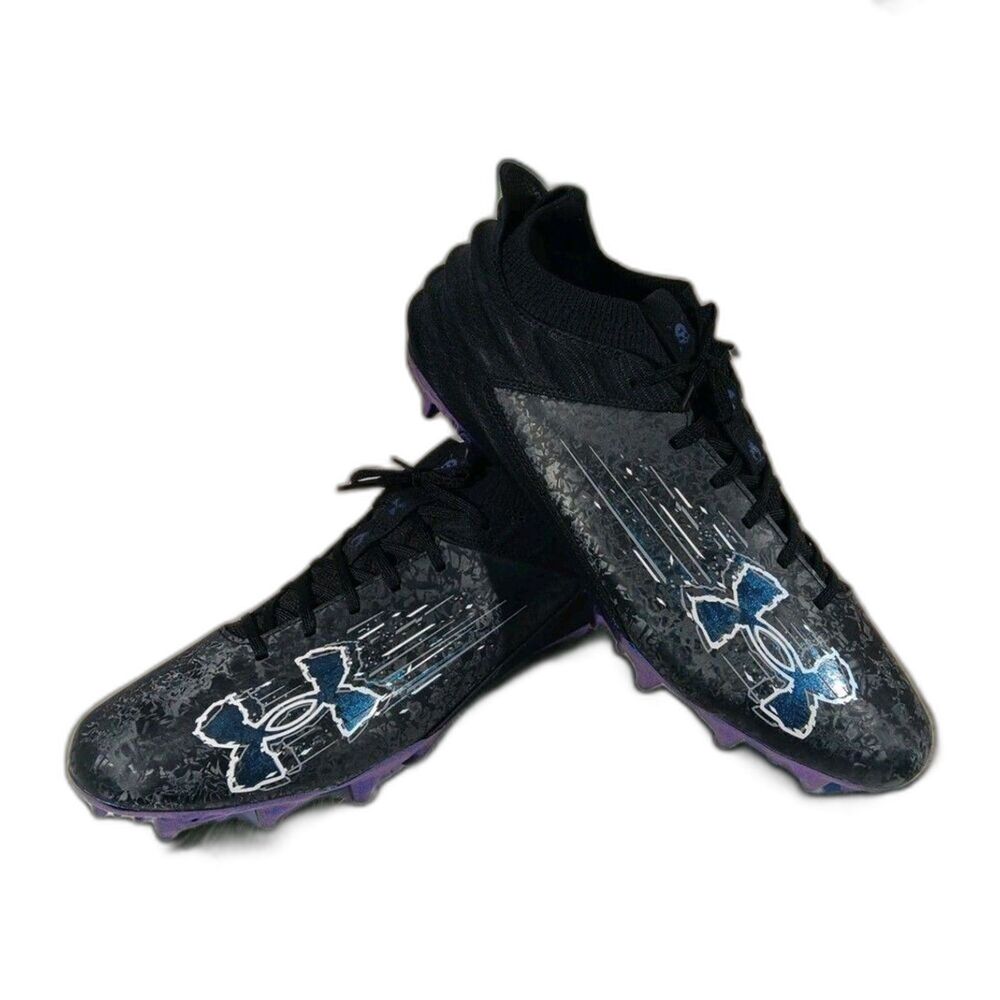 Under Armour Blur Smoke Suede 2.0 MC Football Cleats Mens 15 Black 3027978-001